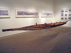 Schlangboot (Snakeboat), 2006, 7 x 19.5 x 192 inch salted anaconda skin boat with notegeld lining, Unique
