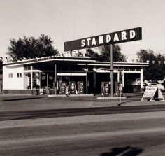 Ed Ruscha, &quot;Standard- Amarillo, TX,&quot; 1962/1989, from the &quot;Gasoline Stations&quot; portfolio, Gelatin Silver print mounted on board, 19 1/2 x 23 inches, Edition of 25