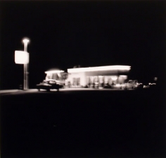 Ed Ruscha, &quot;Shell- Daggett, CA,&quot; 1962/1989, from the &quot;Gasoline Stations&quot; portfolio, Gelatin Silver print mounted on board, 19 1/2 x 23 inches, Edition of 25