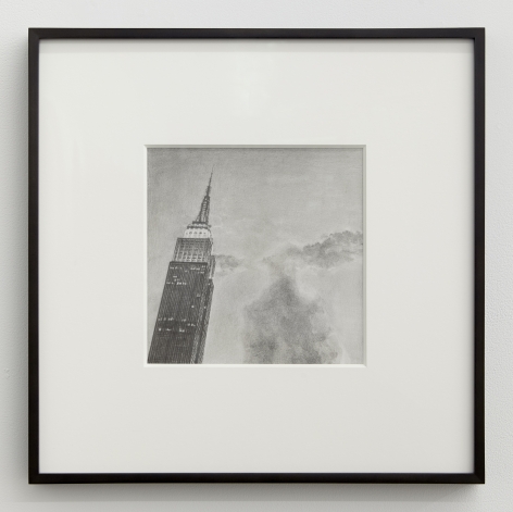 Kang Seung Lee,&nbsp;Untitled (Tseng Kwong Chi, New York, New York (Empire State Building), 1979), 2021. Graphite on paper, image: 8 x 8 inches, frame: 16 x 16 inches.