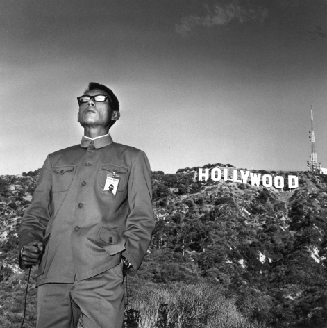 Tseng Kwong Chi,&nbsp;Hollywood, California, 1979. Gelatin silver print, image: 15&nbsp;x 15&nbsp;inches, frame: 24 x 24 inches.