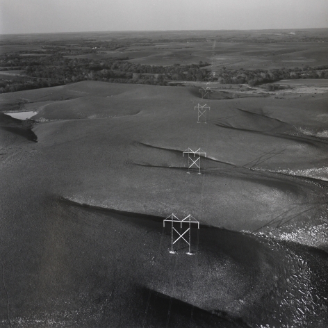 East of Matfield Green, Chase County, Kansas,&nbsp;1994.&nbsp;Vintage gelatin silver print, image size 15 x 14 7/8 inches.