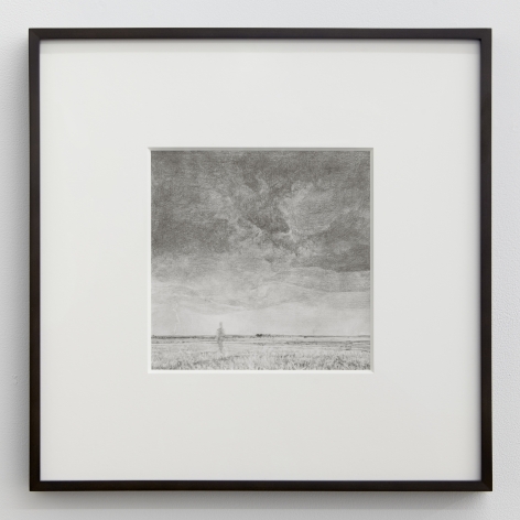 Kang Seung Lee,&nbsp;Untitled (Tseng Kwong Chi, Lightning Field, North Dakota, 1987), 2021. Graphite on paper, image: 8 x 8 inches, frame: 16 x 16 inches.